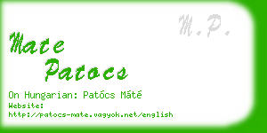 mate patocs business card