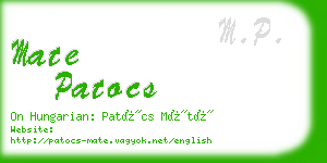 mate patocs business card